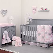 Let the little one in your home settle down to sleep in this incredible nursery set. Nojo Dreamer Elephant Crib Bedding Collection In Pink Grey Bed Bath Beyond