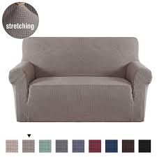 Most relevant best selling latest uploads. High Stretch Sofa Cover For Living Room Lycra Jacquard Knitted Sofa Cover For 2 Cushion Cover Furniture Protector With Elastic Bottom Stylish Sofa Protector For Pet Loveseat 2 Seater Taupe Buy Online In
