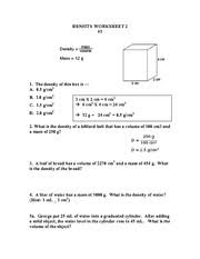 But it is within an order of magnitude. Density Worksheet 2 Density Worksheet 2 1 1 The Density Of This Box Is A 0 5 G Cm3 B 1 0 G Cm3 C 1 5 G Cm3 3 Cm X 2 Cm 6 Cm2 6 Cm2 X 4 Cm Course Hero
