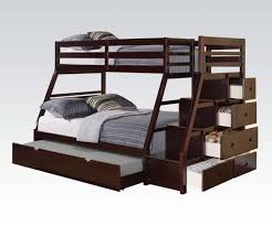 Acme Jason Twin Full Bunk Bed W Storage Ladder Trundle Cool Bunk Beds Bunk Bed With Trundle Bunk Beds With Storage