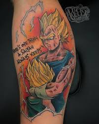 It takes some serious guts to get a large, visible tattoo of an anime character, especially one as recognizable as goku and vegeta of dragon ball z fame. Dragon Ball Z Vageta And Son By Howard Neal Tattoonow