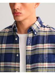 Gant Flannel Plaid Check Shirt Persian Blue