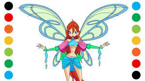 She is prince sky's fiancée and the second princess of domino and its guardian fairy. Winx Club Bloom Sophix Coloring Pages For Kids Digital Coloring Youtube