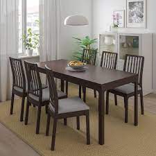 Many standard tables range from 4 to 8 feet in length. Ekedalen Ekedalen Table And 4 Chairs Dark Brown Orrsta Light Gray Ikea Brown Dining Room Ikea Dining Room Ikea Dining