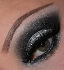 Black And Silver Eye Makeup Black Silver Glitter Smokey Eyes By Angie M Silver Smokey Eye Glitter Smokey Eye Smokey Eye Makeup