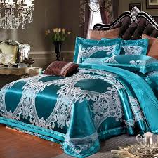 Making shopping for western quilts, bedding, comforters, curtains, sheets and more home decor effortless for families and individuals for their homes. Fancy Dark Teal And White Gothic Pattern Modern Chic Western Style Luxury Jacquard Satin Full Queen Size Bedding Sets Enjoybedding Com