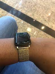 Wristpop black blossom 42mm/44mm apple watch® scarf watch band. Black Series 3 With A Gold Rebecca Minkoff Band Applewatch