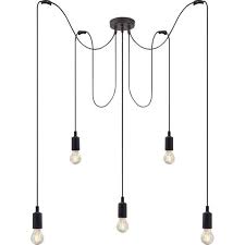 Suspension E27 Moderne Spider Silicone Noir 5 X 60 W Lucide Suspension Idee Luminaire Lumiere