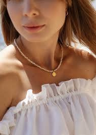 Naszyjnik z kamieni naturalnych Jaspis pozłacany z zawieszką