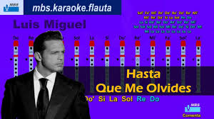 Quién es en realidad patricio robles y otros personajes de luis miguel, la serie 2. Hasta Que Me Olvides Flauta Dulce Luis Miguel Tutorial Con Notas Tipo Karaoke Youtube