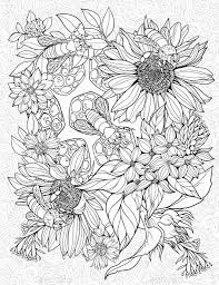 coloring page with bees on flowers bee pages flower coloriage de cartable