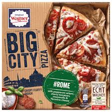 Thin and crispy crust, fresh tomato sauce and three essential ingredients: Original Wagner Big City Pizza Rome Pepperoni Salami 405g Bei Rewe Online Bestellen