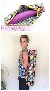 Bliss Yoga Bag With Zippered Closure Pattern Sew Modern Bags Sewing For Beginners How To Hem Pants Sewing Projects For Beginners