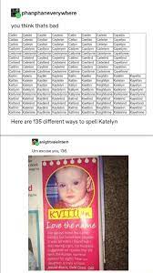 How to spell caitlin, caitlyn, kaitlyn, etc. You Think Thats Bad Here Are 135 Different Ways To Spell Katelyn