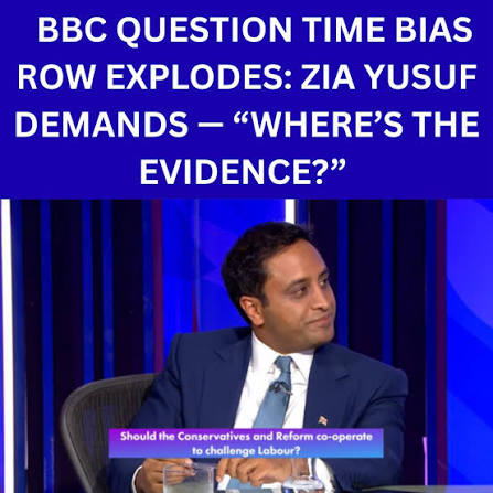 EXCLUSIVE: The BBC is under fire as Reform UK's Zia Yusuf is set to make a  SIXTH appearance on Question Time in the space of just 16 months