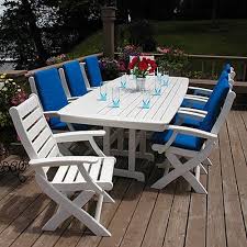 Polywood Nautical 44 X 96 In Dining Table Plastic Garden Furniture Plastic Patio Furniture Polywood Outdoor Furniture