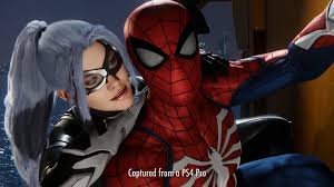 Screen Capture Of Black Cat And Spider Man From Marvel S Spider Man The Heist For Ps4 Airworthy Comics Spiderman Black Cat Marvel Dc Comics Girls