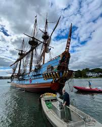 Fair winds, Kalmar Nyckel! After completing biennial hull maintenance at  the Henry B. du Pont Preservation Shipyard, this majestic tall ship is  headed home to Delaware. Until next time! 🧡⚓️🌊 . . . . . #