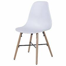 White kitchen chairs wood grain legs and pitsos. Pair Of Dining Chairs White Plastic Kitchen Seats Wooden Leg Retro Caf Seating 43 99 Picclick Uk