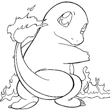 Coloriage du pokemon de type feu et vol de première génération dracaufeu, l'évolution de reptincel pour colorier dracaufeu les couleurs à utiliser sont l'orange, le rouge et le bleu. Coloriage Pokemon Salameche En Ligne Gratuit A Imprimer