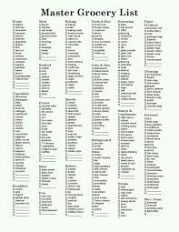 Master Grocery List Master Grocery List Shopping List Grocery Grocery Lists