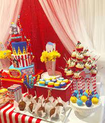 Circus Carnival Baby Shower Party Ideas Photo 3 Of 11 Catch My Party Dumbo Birthday Party Carnival Baby Showers Carnival Birthday Parties