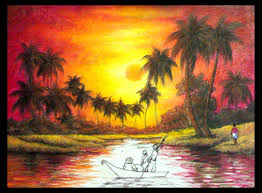 Easy Scenery Drawing With Crayons Drawing With Crayons How to draw rangoli designs on paper very easy step by step drawing.