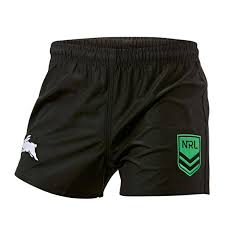 Join the red and green army. South Sydney Rabbitohs Mens Home Supporter Shorts Black Xxl Rebel Sport