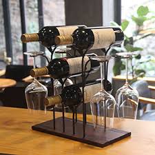 Our wine glass lanyards can take your brand at the the vineyard. Amazon Com Tabletop Wood Wine Holder Countertop Wine Rack Hold 4 Wine Bottles And 4 Glasses Perfect For Home Decor Kitchen Storage Rack Bar Wine Cellar Cabinet Pantry Etc Wood Metal