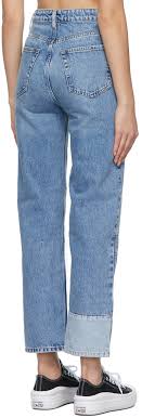 Shop Ksubi Denim Blue Brooklyn Lifetime Reversed Jeans