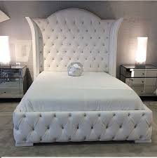Luxurious Wingback Tufted Bed With Rhinestones By Newagainuph 2785 00 Home Bedroom Inspirations Furniture