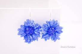 Cornflower Earrings Blue Earrings For Women Flower Earrings With Cornflower Size 2 Cm In Diameter You Can O Blue Earrings Women S Earrings Flower Earrings