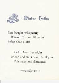 Poem Winter Haiku Winter Poems Haiku Poems Winter Poetry