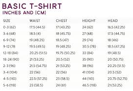 Basic T Shirt Size Chart All About Edie Shirts T Shirt