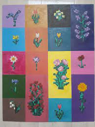 Minecraft flowers generate on dirt or grass block in any biome. So Apparently My 12 Year Old Sister Got Bored And Decided To Paint All The Flowers From Minecraft Whatcha Guys Think D Minecraft