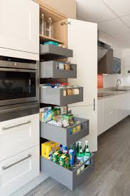 Blum Legrabox Space Tower In Orion Grey Blum Legrabox Larder Storage Tall Kitchen Cabinets Kitchen Tall Units Kitchen Drawer Storage