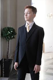 Men's solid texture pocket square and bowtie, created for macy's. Boys Black Tail Coat Wedding Suit With Gold Tie Charles Class