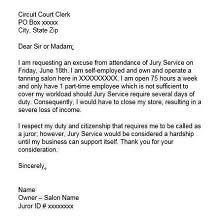 You might claim financial hardship as a reason not to attend if you're the only worker in your household and. 40 Jury Duty Excuse Letters Templates 2021 Excelshe