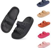 Cloud Slides for Women Men EVA Sandals Thick Sole Adjustable Buckles  Slippers