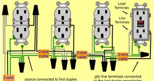 Wiring Diagram For A Gfci And Multiple Duplex Receptacles Home Electrical Wiring Diy Electrical Outlet Wiring