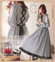 楽天市場 ワンピース 秋ワンピ 秋 冬 レースアップ シースルー favoriteオリジナル とろみ生地をリボンとレースアップで結んだマキシ ワンピース 8月下旬新作 ワンピース専門店 ｆavorite mori fashion fashion fashion teenage