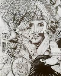 Pin By Danielle Knight Wilson On Love Arte Aztec Art Aztec Drawing Mayan Art