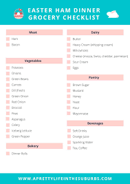 A shopping list app should have the most common features. Easter Ham Dinner Grocery List A Pretty Life In The Suburbs