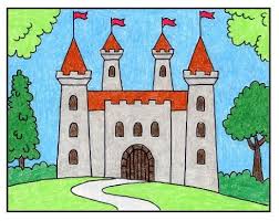 Draw A Castle On A Hill Art Projects For Kids Nature Drawing For Kids Art Drawings For Kids Art Lessons For Kids