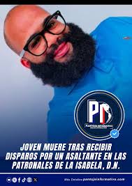 Muere joven identificado como Elías Peña durante asalto en las patronales  de La Isabela. Elías Peña, un joven empresario de 33 años, falleció  trágicamente tras ser víctima de un asalto en las