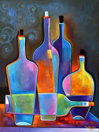 Original Abstract Painting Cubist Wine Oil On Canvas Marlina Vera Fine Art Gallery Modern Artwork Sale Abstract Original Abstract Painting Abstract Painting