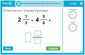 Assuming that the fraction part of the mixed number and improper fraction both have common denominators already, you just add the fractions the regular way, then apply the whole number part onto it. Interactive Math Lesson Adding Mixed Numbers With Unlike Denominators