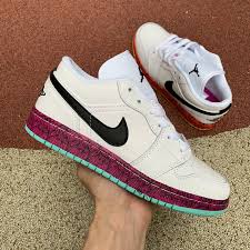 2020 New Air Jordan 1 Low Multi Color Midsoles White Girls Shoes Cv9548 100 In 2020 White Shoes For Girls Sneakers Air Jordans