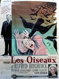 Boris Grinsson Large Original Vintage Alfred Hitchcock Movie Poster For The Birds Les Oiseaux Movie Posters Vintage Cinema Posters Vintage Movies