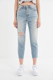 Bdg High Waisted Slim Straight Jean Distressed Light Wash Slim Straight Jeans Straight Jeans Light Denim